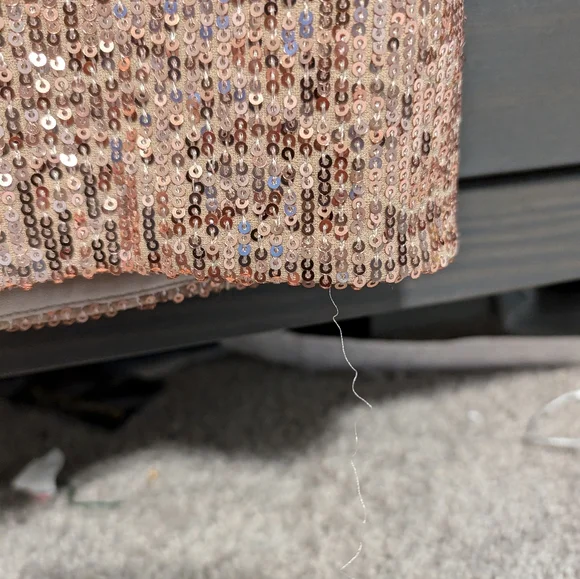 Calvin Klein Shimmering Gold Sequin Midi Dress - Picture 7 of 9